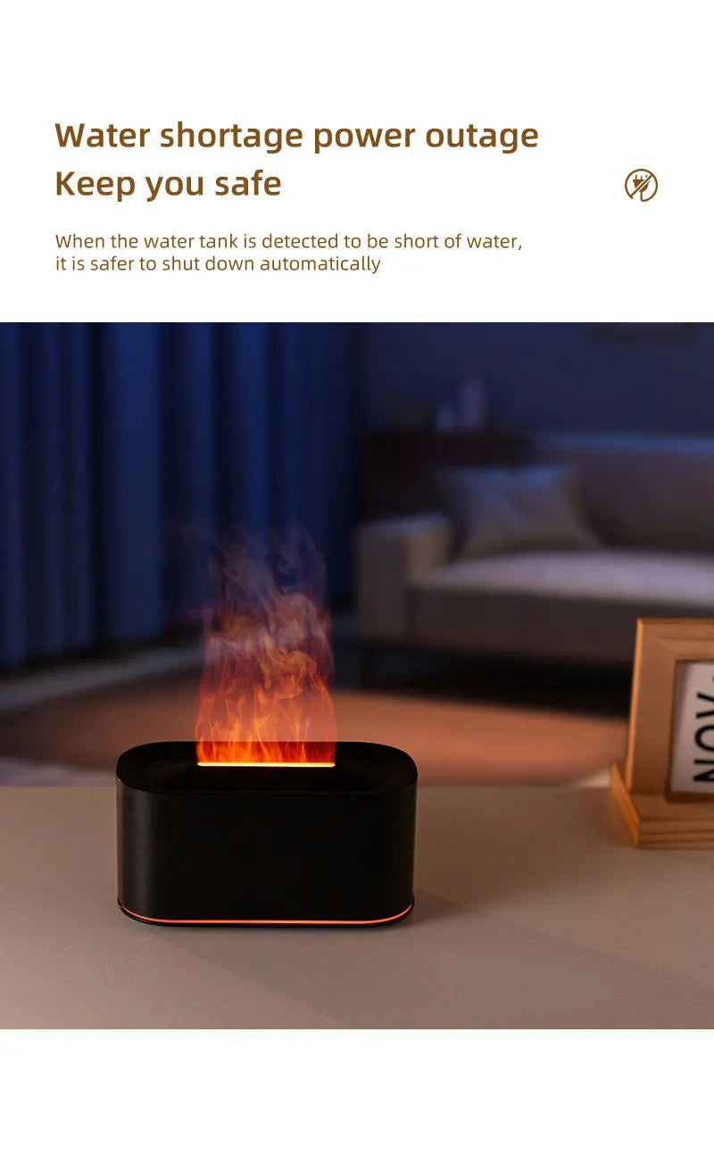 Essential Oil Diffuser,Flame Colorful Water Vapor Fire Humidifier for Aromatherapy Aroma Therapy Machine Room,Flame Diffuser