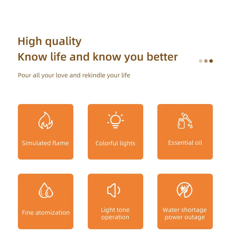 Essential Oil Diffuser,Flame Colorful Water Vapor Fire Humidifier for Aromatherapy Aroma Therapy Machine Room,Flame Diffuser