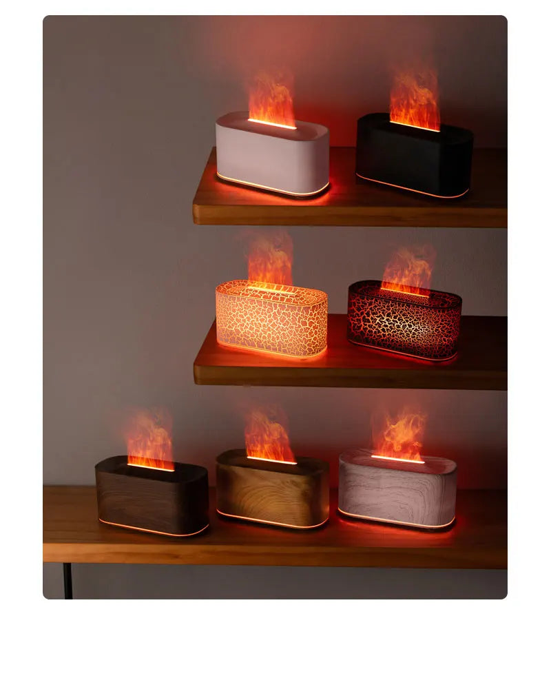 Essential Oil Diffuser,Flame Colorful Water Vapor Fire Humidifier for Aromatherapy Aroma Therapy Machine Room,Flame Diffuser